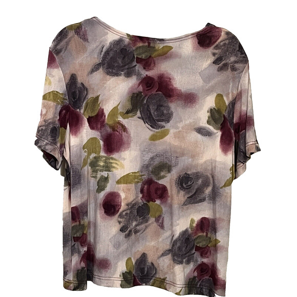 Softwear Mark Singer 2 Piece Cardigan Set Sz XL Multi Color Floral Slinky Work - Picture 9 of 15